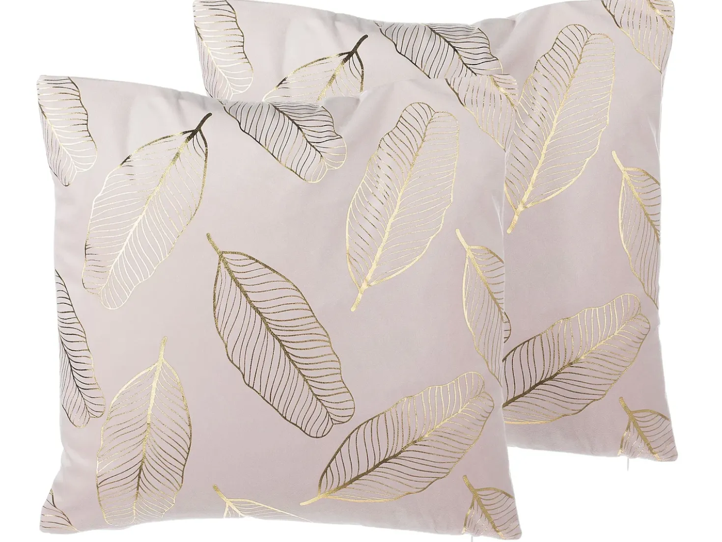 Set di 2 cuscini FREESIA Velluto 45 x 45 cm Rosa Trama di piante