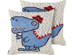 Set di 2 cuscini GAMBIR Cotone 45 x 45 cm Blu