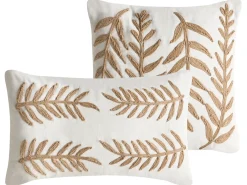 Set di 2 cuscini GARCINIA Cotone 30 x 50 cm 45 x 45 cm Bianco Trama floreale