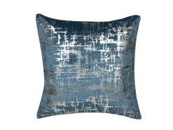 Set di 2 cuscini GARDENIA Velluto 45 x 45 cm Blu Trama astratta