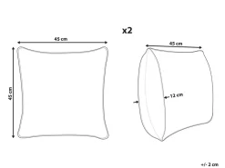 Set di 2 cuscini GARDENIA Velluto 45 x 45 cm Blu Trama astratta