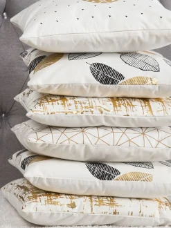 Set di 2 cuscini GARDENIA Cotone 45 x 45 cm Oro Trama astratta