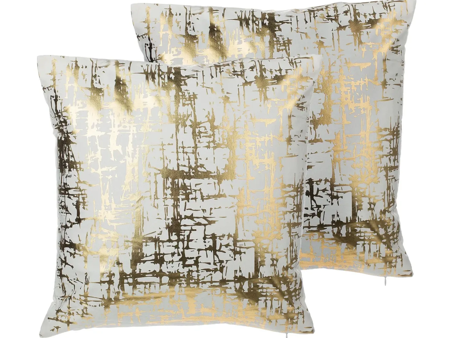 Set di 2 cuscini GARDENIA Cotone 45 x 45 cm Oro Trama astratta