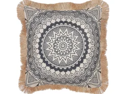 Set di 2 cuscini GERANIUM 45 x 45 cm Nero Trama orientale
