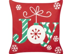 Set di 2 cuscini GINGERBREAD Cotone 45 x 45 cm Rosso Modello natalizio