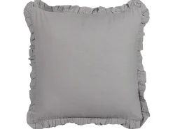 Set di 2 cuscini GLABRA Lino 45 x 45 cm Grigio Tinta unita