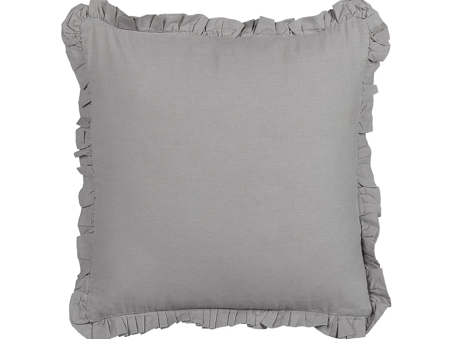 Set di 2 cuscini GLABRA Lino 45 x 45 cm Grigio Tinta unita