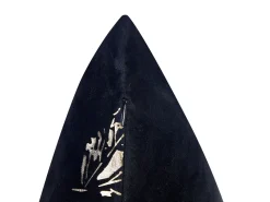Set di 2 cuscini GOLDENROD Velluto 45 x 45 cm Nero Trama di piante