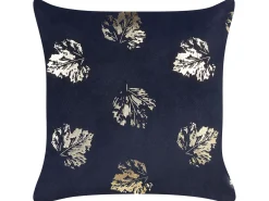 Set di 2 cuscini GOLDENROD Velluto 45 x 45 cm Nero Trama di piante