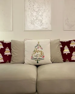 Set di 2 cuscini GOLDSPRUCE Velluto 45 x 45 cm Rosso Modello natalizio