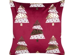 Set di 2 cuscini GOLDSPRUCE Velluto 45 x 45 cm Rosso Modello natalizio