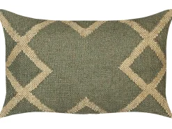 Set di 2 cuscini GOPI Iuta 30 x 50 cm Verde Trama orientale