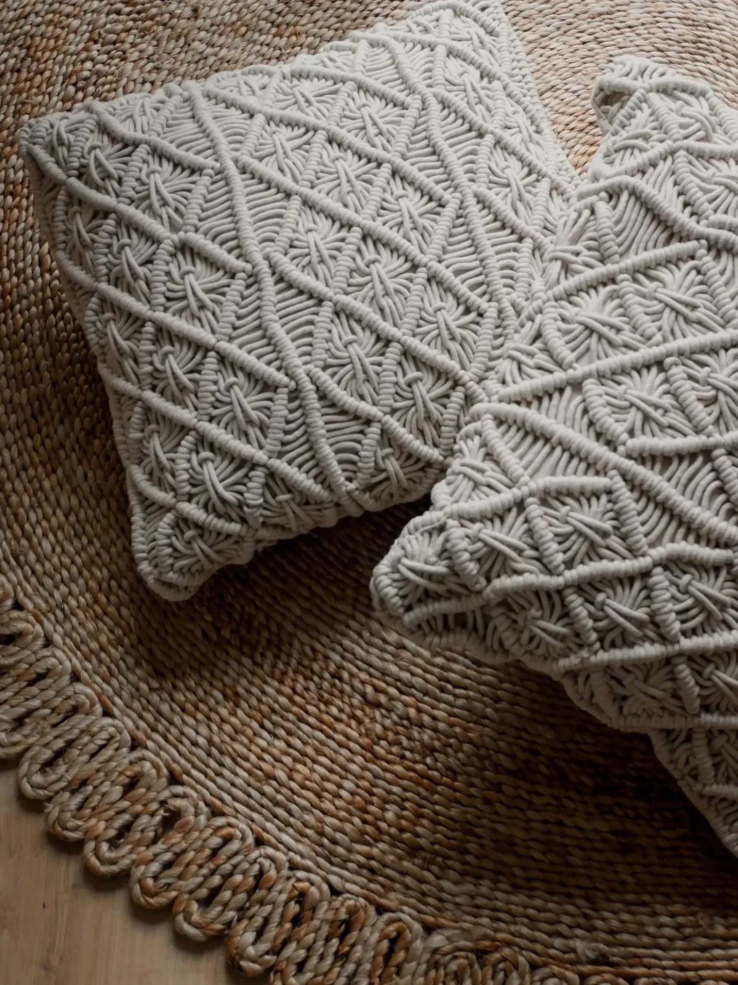 Set di 2 cuscini GOREME Cotone 45 x 45 cm Beige chiaro Trama geometrica