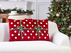 Set di 2 cuscini GUMDROP Velluto 45 x 45 cm Rosso Modello natalizio