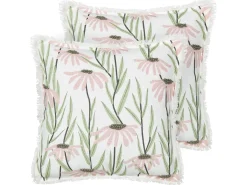 Set di 2 cuscini GYNURA Cotone 45 x 45 cm Multicolore Trama floreale