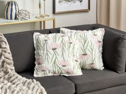 Set di 2 cuscini GYNURA Cotone 45 x 45 cm Multicolore Trama floreale