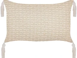 Set di 2 cuscini HAKONE 45 x 25 cm Beige chiaro Trama geometrica