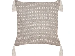 Set di 2 cuscini HAKONE 42 x 42 cm Tortora Trama geometrica
