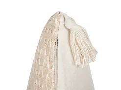 Set di 2 cuscini HAKONE 42 x 42 cm Beige chiaro Trama geometrica