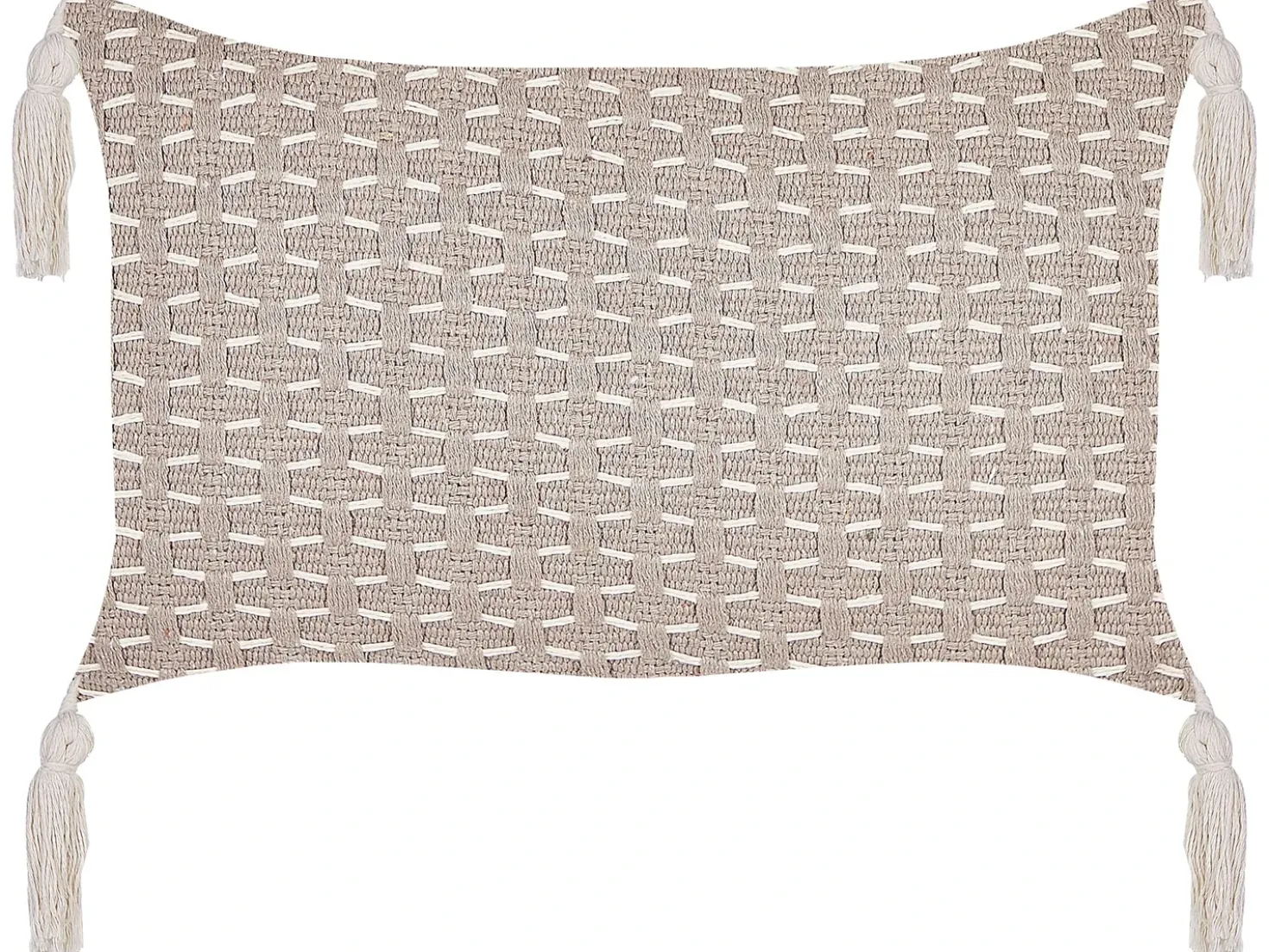 Set di 2 cuscini HAKONE 45 x 25 cm Tortora Trama geometrica