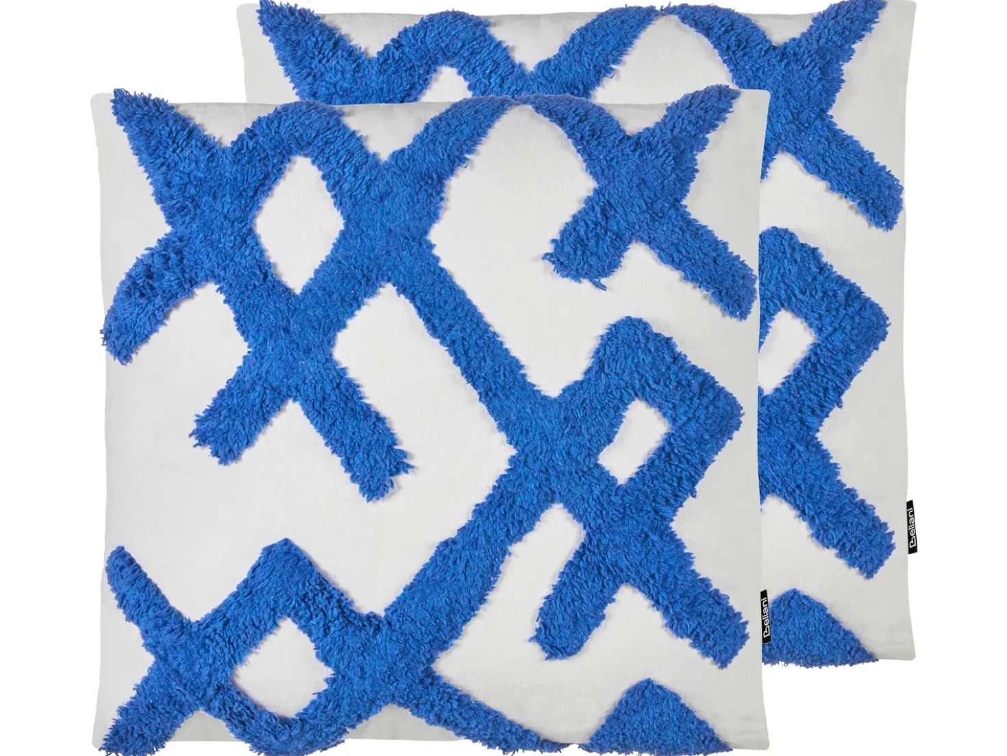 Set di 2 cuscini HAZEL Cotone 45 x 45 cm Bianco Trama geometrica