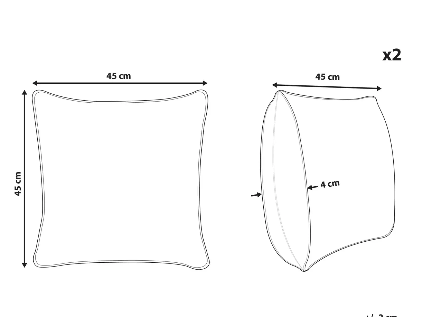 Set di 2 cuscini HAZEL Cotone 45 x 45 cm Bianco Trama geometrica