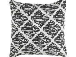 Set di 2 cuscini HAZRO Cotone 45 x 45 cm Nero Trama geometrica