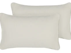 Set di 2 cuscini HELIOTROPE 30 x 50 cm Bianco Tinta unita