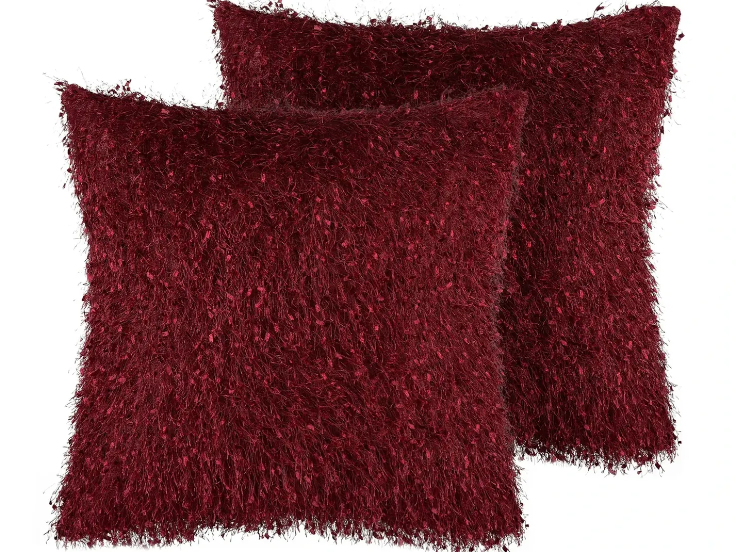 Set di 2 cuscini HELLEBORE 45 x 45 cm Rosso scuro Tinta unita