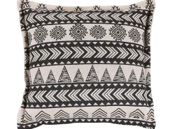 Set di 2 cuscini HENTEPE Cotone 45 x 45 cm Nero Trama geometrica
