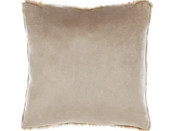 Set di 2 cuscini HORDEUM Finta pelliccia 45 x 45 cm Marrone chiaro Tinta unita