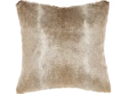Set di 2 cuscini HORDEUM Finta pelliccia 45 x 45 cm Marrone chiaro Tinta unita