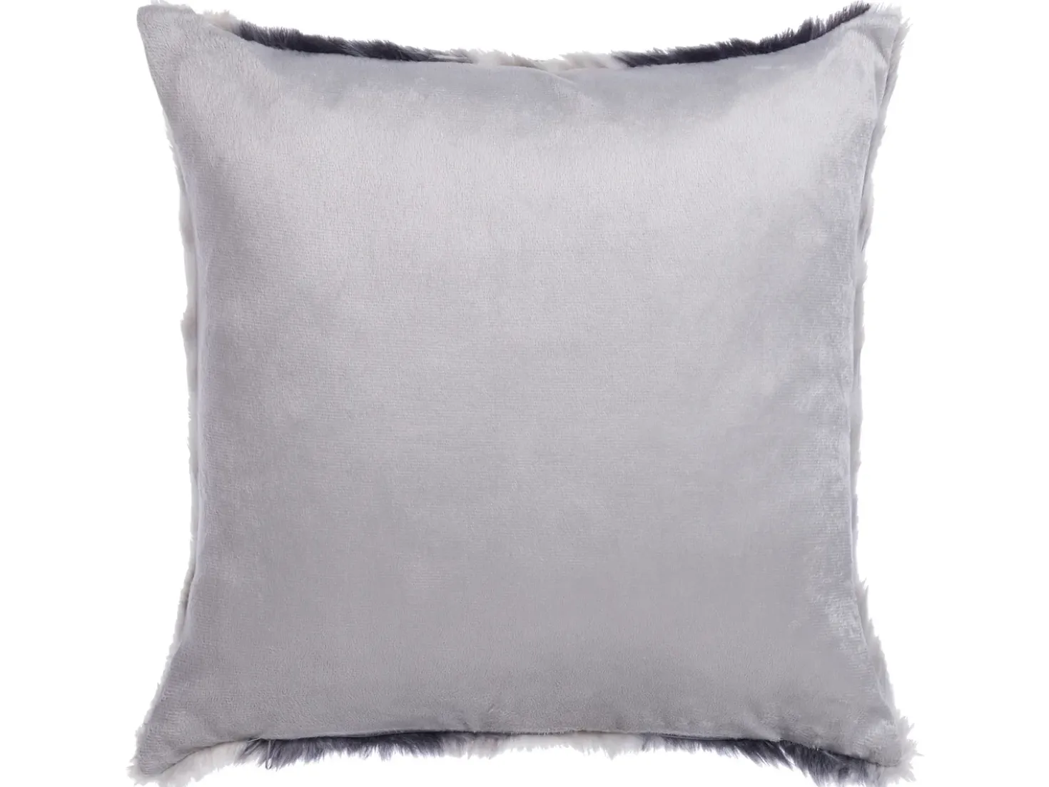 Set di 2 cuscini HORDEUM Finta pelliccia 45 x 45 cm Grigio A strisce