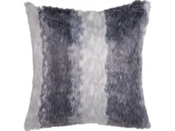 Set di 2 cuscini HORDEUM Finta pelliccia 45 x 45 cm Grigio A strisce
