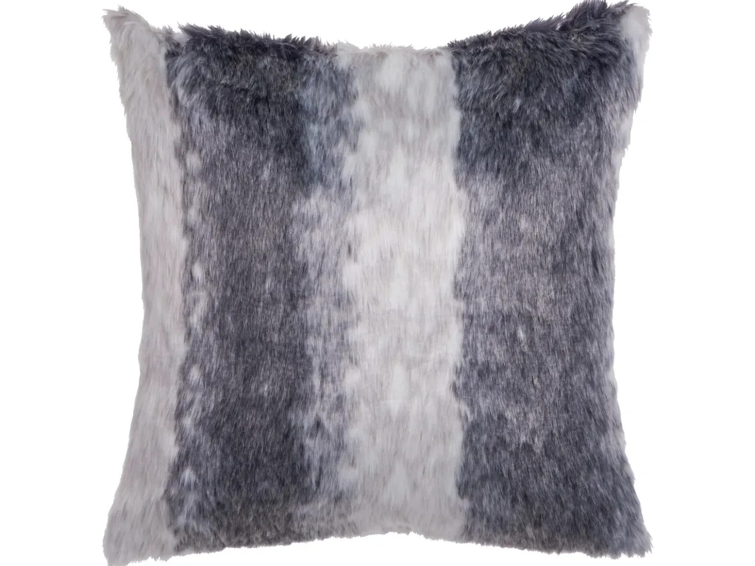 Set di 2 cuscini HORDEUM Finta pelliccia 45 x 45 cm Grigio A strisce