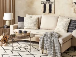 Set di 2 cuscini HOWEA Cotone 45 x 45 cm Beige Trama geometrica