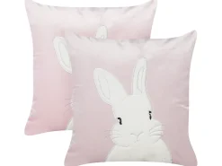 Set di 2 cuscini IBERIS Velluto 45 x 45 cm Rosa