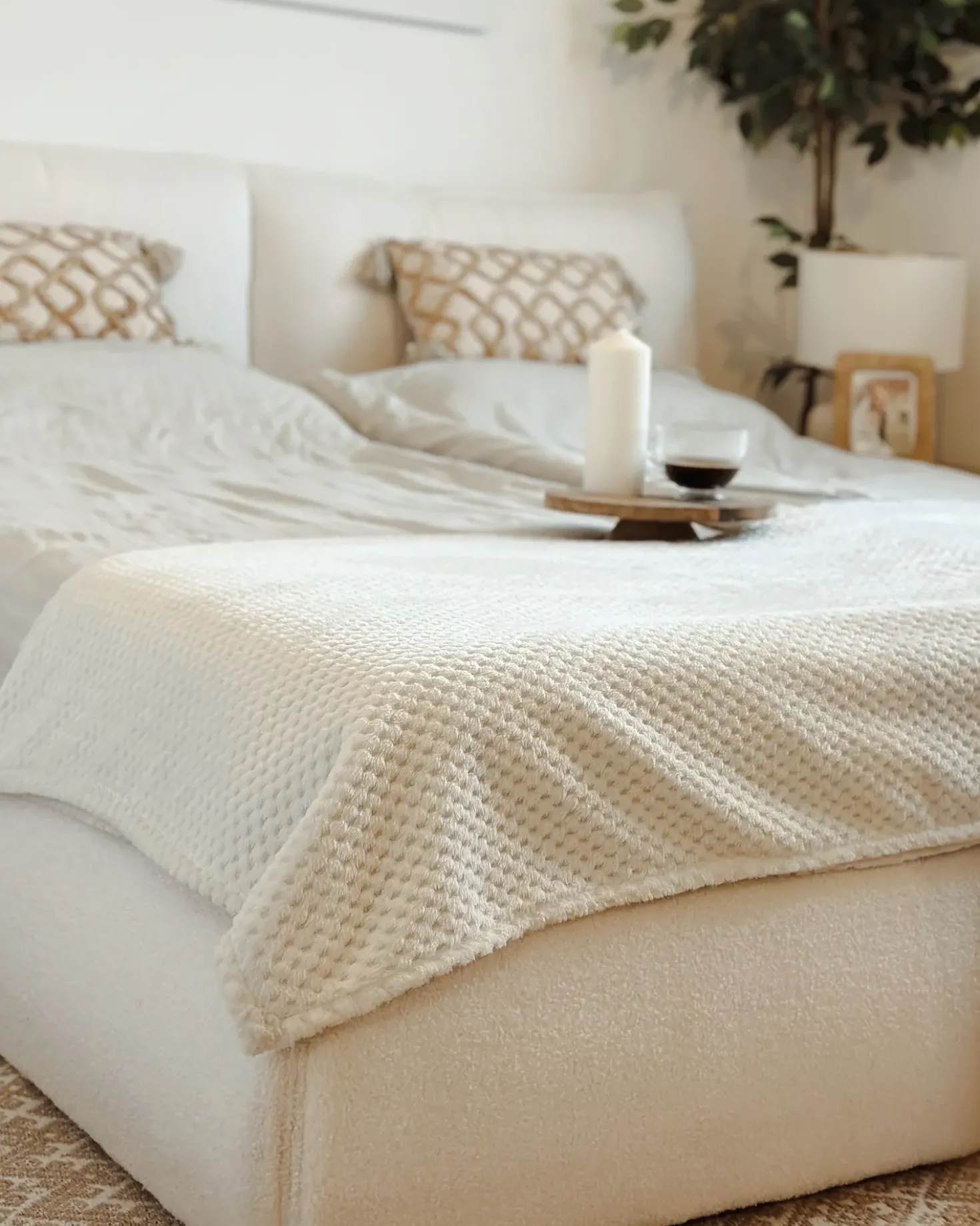 Set di 2 cuscini INCANA Cotone 30 x 50 cm Beige Trama geometrica