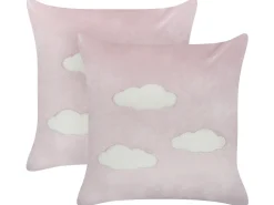 Set di 2 cuscini IPOMEA Velluto 45 x 45 cm Rosa