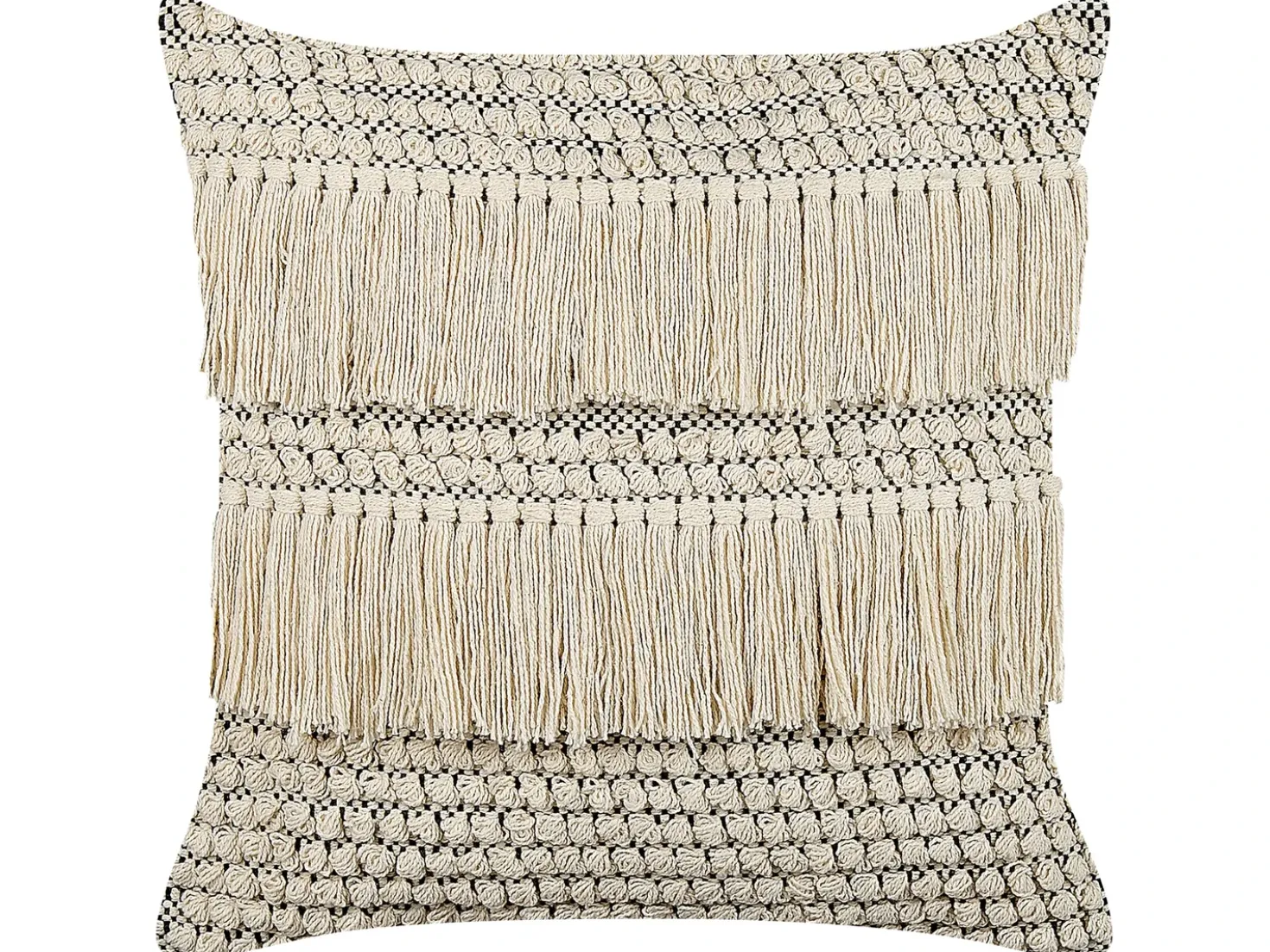 Set di 2 cuscini IRESINE Cotone 45 x 45 cm Beige Trama geometrica