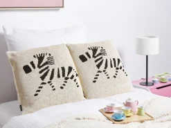 Set di 2 cuscini JABORI Cotone 45 x 45 cm Beige