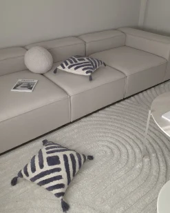 Set di 2 cuscini JACARANDA Cotone 45 x 45 cm Blu Trama geometrica