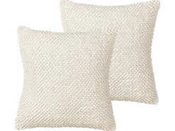 Set di 2 cuscini JOARA Cotone 45 x 45 cm Beige chiaro Tinta unita