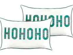 Set di 2 cuscini JOYCANDY Cotone 30 x 50 cm Bianco Modello natalizio