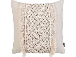 Set di 2 cuscini KALAM Cotone 45 x 45 cm Beige chiaro Trama geometrica