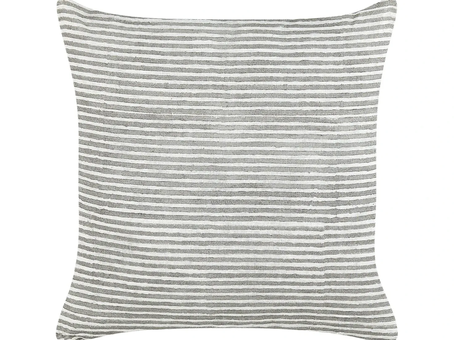 Set di 2 cuscini KANPAS Lino 50 x 50 cm Grigio A strisce