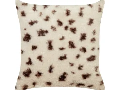 Set di 2 cuscini KASRA Finta pelliccia 45 x 45 cm Beige chiaro Trama astratta