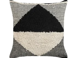 Set di 2 cuscini KHORA Cotone 50 x 50 cm Nero Trama geometrica