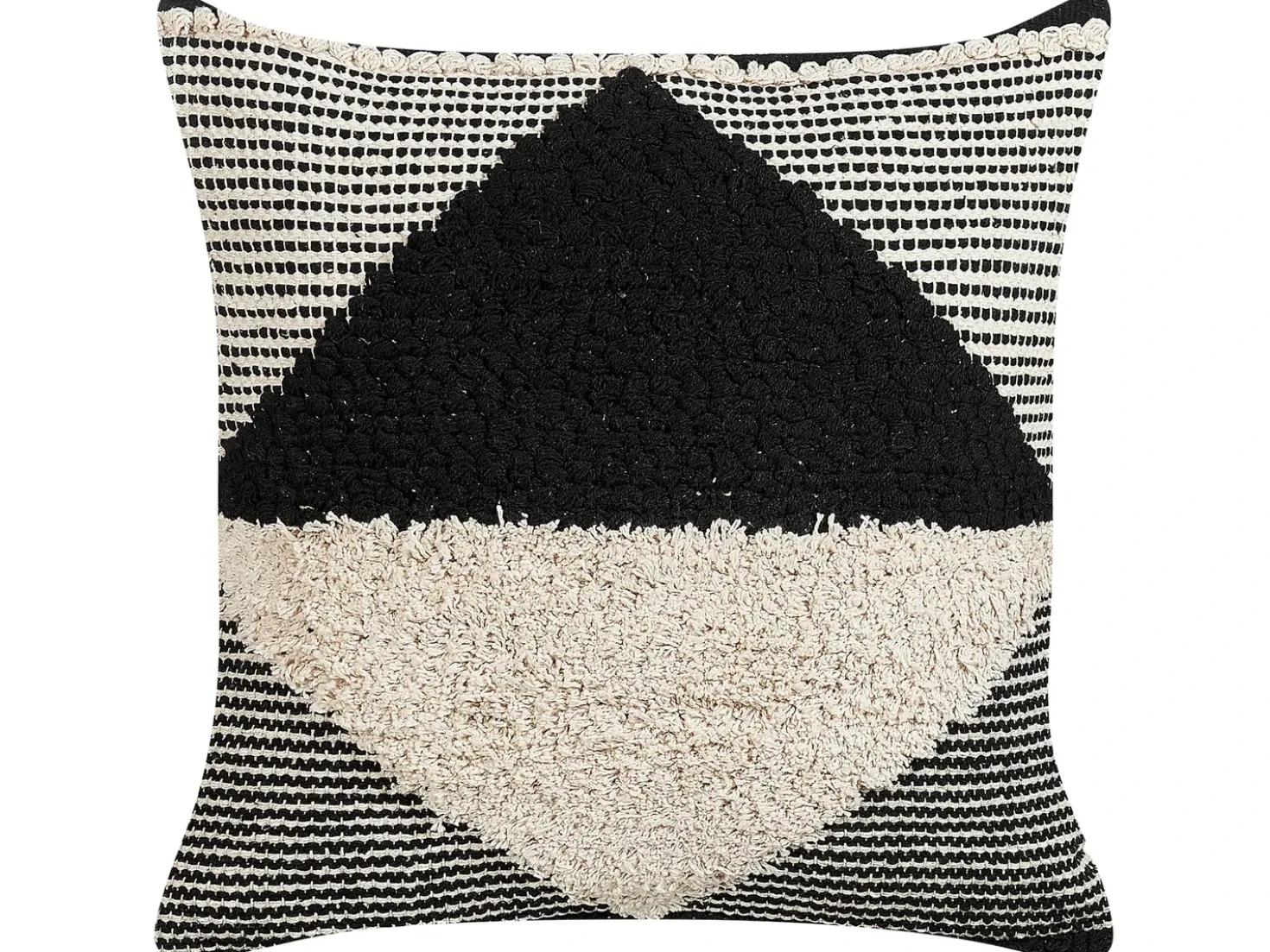 Set di 2 cuscini KHORA Cotone 50 x 50 cm Nero Trama geometrica