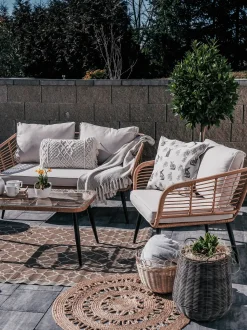 Set di 2 cuscini KIRIKKALE Cotone 30 x 45 cm Grigio Trama geometrica
